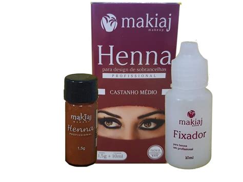 Makiaj Kit Henna Design Sobrancelha Profissional 1 5g E 10ml Fixador