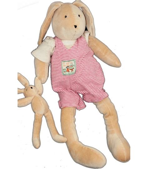 Doudou Peluche Lapin Sylvain Et B B Moulin Roty La Grande Famille Cm