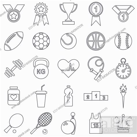 Sports Icon Collection Vector Illustration Stock Vector Vector And