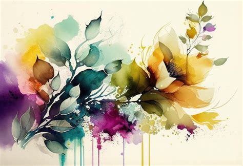 Premium Ai Image Abstract Floral Watercolor Background By Generative Ai