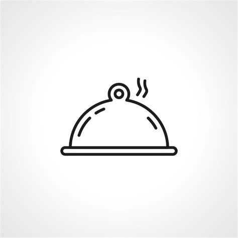 Premium Vector Food Cloche Linear Icon Restaurant Cloche Line Icon