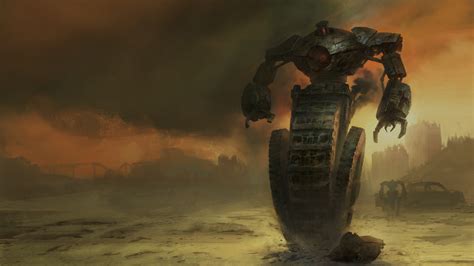 Wasteland Game Mech Wallpaper Hd Desktop Background