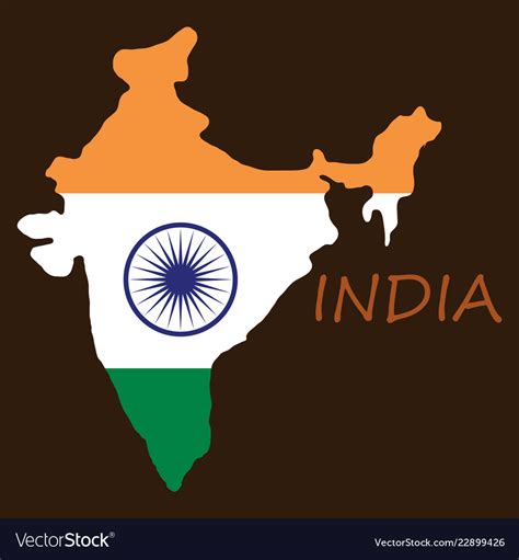 Flag Map Of India Royalty Free Vector Image Vectorstock