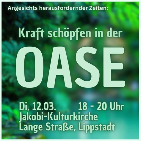 Kraft schöpfen in der Oase CC4F Soest