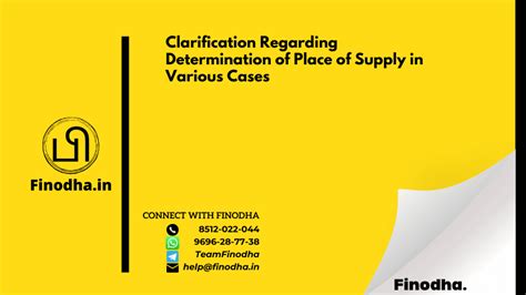 Circular No Gst Place Of Supply In Various Cases