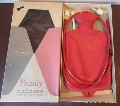 Vintage Davol Combination Hot Water Bottle Douche Syringe New In Box Davol Water Bottle