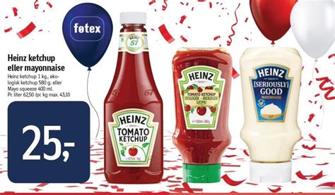 Heinz Ketchup Eller Mayonnaise Tilbud Hos F Tex