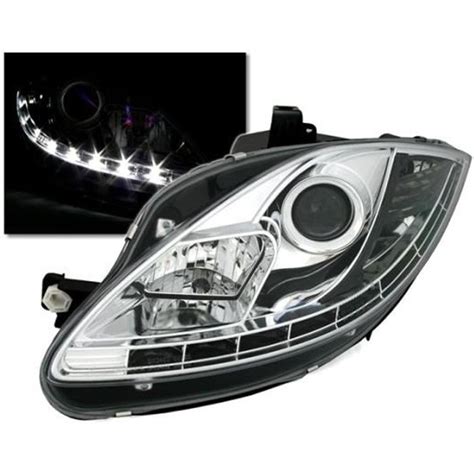 2 PHARE FEUX AVANT CHROME DEVIL EYES LED SEAT LEON 2 DE 06 2005 A 02