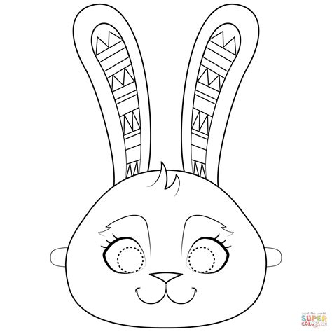 Dibujo De M Scara De Conejo De Pascua Para Colorear Dibujos Para