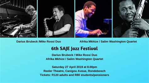 Book tickets for 6th SAJE Jazz Festival - SOUTH AFRICAN JAZZ