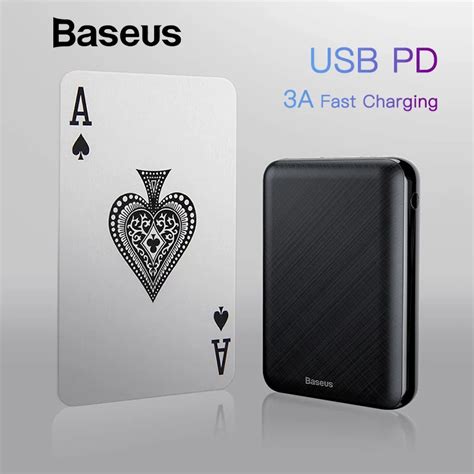 Baseus Mini 10000 мАч Внешний аккумулятор для iPhone usb type-C PD ...
