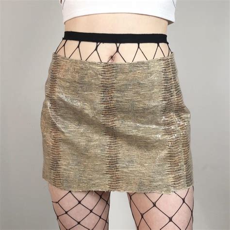 Bebe Y2k 2000s Snakeskin Mini Skirt With Frayed Hem Depop