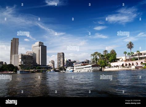 Cairo view from Nile river, Egypt Stock Photo - Alamy