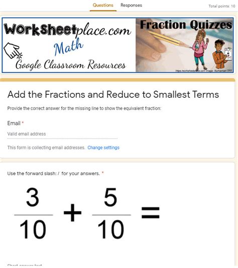 Reduce Fractions Worksheet