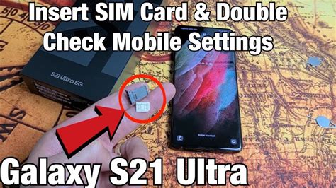 How To Insert Sim Card Check Mobile Settings Galaxy S Ultra Youtube