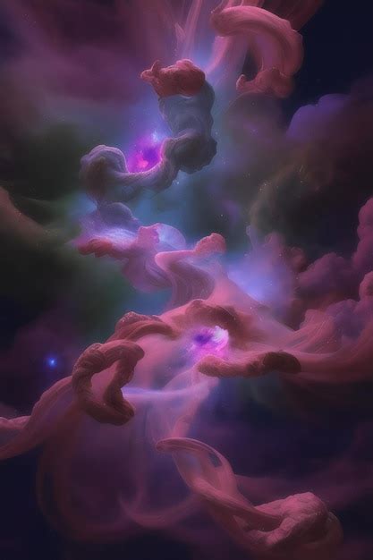 Premium AI Image | A digital painting of a galaxy with a purple and ...