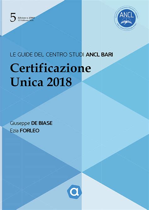 Guida N 5 Certificazione Unica 2018 ANCL UP Di Bari