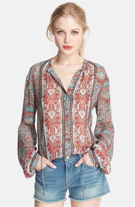 Rachel Zoe Violet Paisley Peasant Silk Blouse Nordstrom