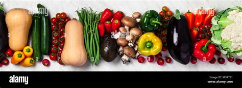 Banner Organic Food Background Food Photography Different Fruits And