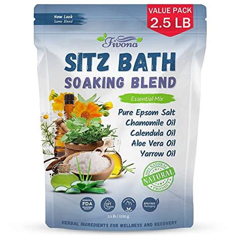 Hemorrhoid Treatment 40oz Sitz Bath Salts Postpartum Soaking Blend Epsom Salt Soak With All