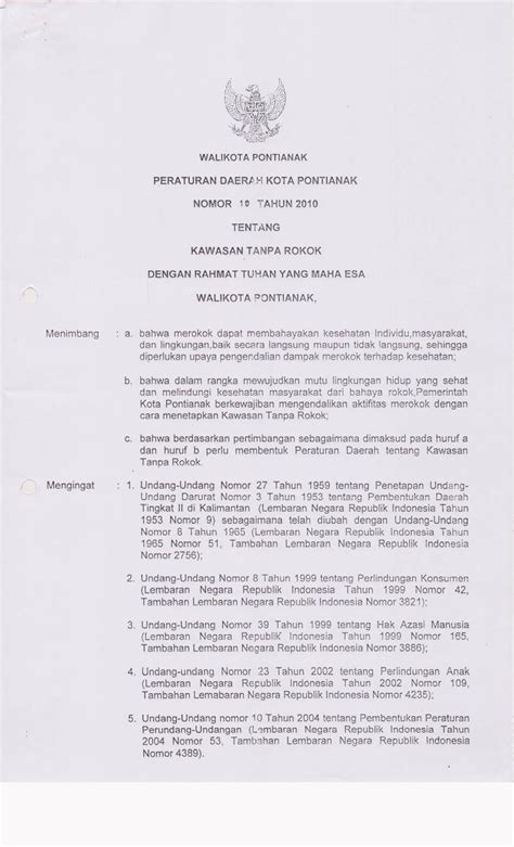 PDF NOMOR TAHUN 2010 TENTANG KAWASAN TANPA ROKOK DENGAN RAHMAT YANG