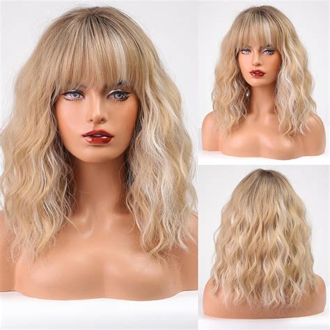 Amazon Alanhair Blonde With Highlight Bob Wigs Curly Bob Wigs