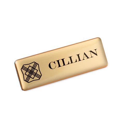 Name Badges 76 X 26mm Brushed Gold Make Badges