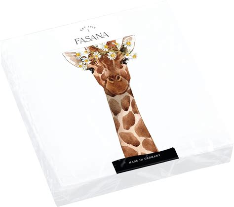 Servietten Giraffe Mit Blumenschmuck Tiere Afrika Abstarkt