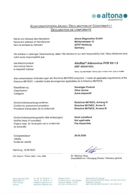 Altostar® Adenovirus Pcr Kit 15 Altona Diagnostics