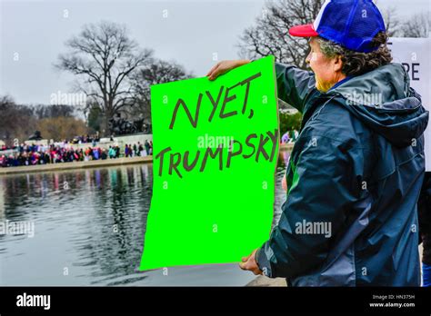 Participants In The Women S March On Washington To Protest The Trump Presidency With Protest