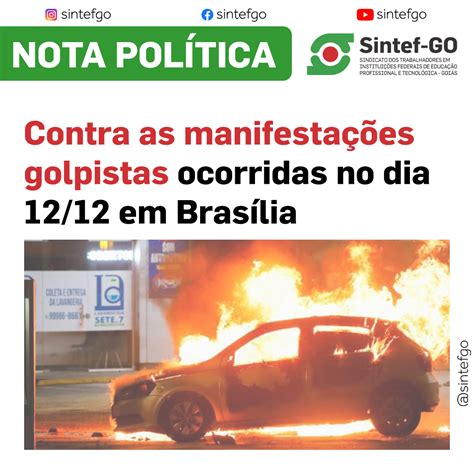 NOTA DE REPÚDIO MANIFESTAÇÕES GOLPISTAS DE 12 12 Sintef