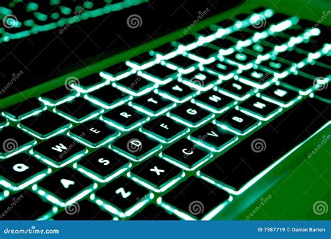 Green Keyboard stock image. Image of backlight, connections - 7387719