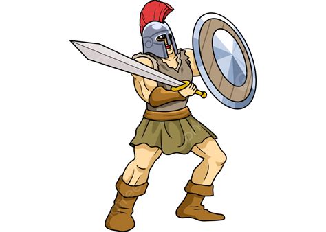Gladiator Cartoon Brave Warrior Gladiator Cartoon Warrior Png