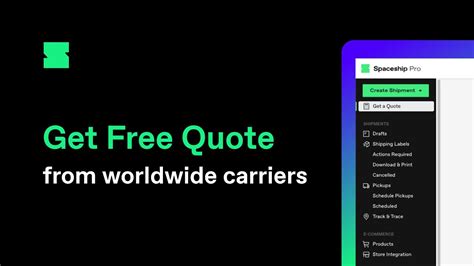 Spaceship Pro Tutorial How To Get A Free Quote From Worldwide Carriers