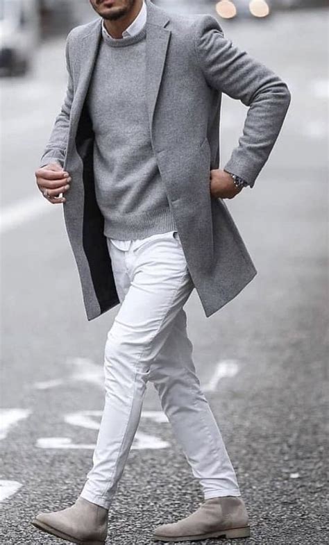 Grey Men In Trench Coat Mens Fashion Giorgenti Custom Overcoat New