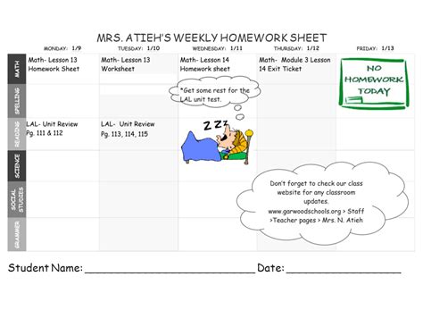 Homework Sheet