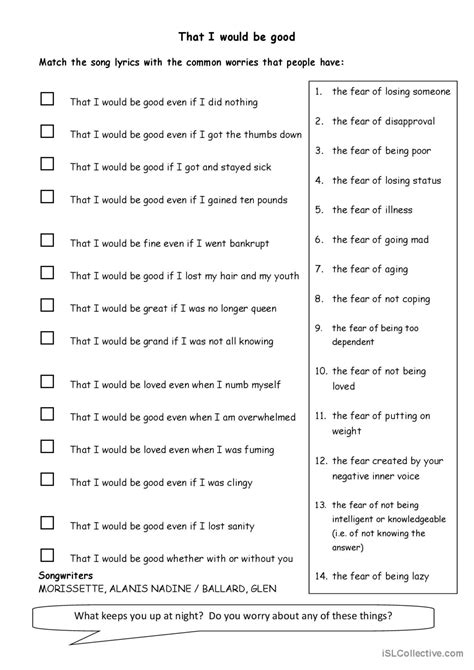 That I Would Be Good Song And Nurser English Esl Worksheets Pdf And Doc