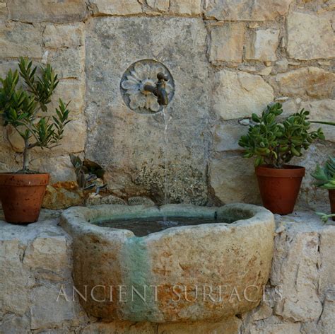 Wall Fountains out of Antique Limestone - Mediterranean - Garden Water ...