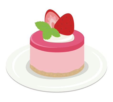 いちごのムースケーキのイラスト 無料のフリー素材 イラストエイト