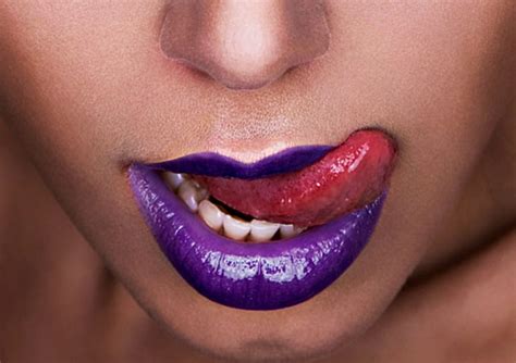 Tasty Purple Mouth Purple Lips Make Up Woman Lipstick Tongue Hd