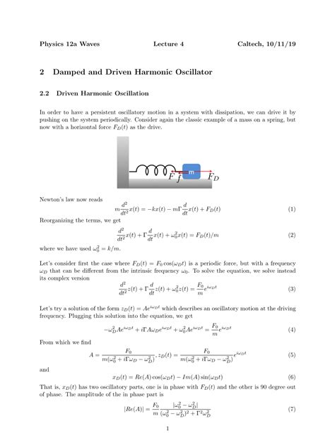 2 Damped and Driven Harmonic Oscillator - DocsLib