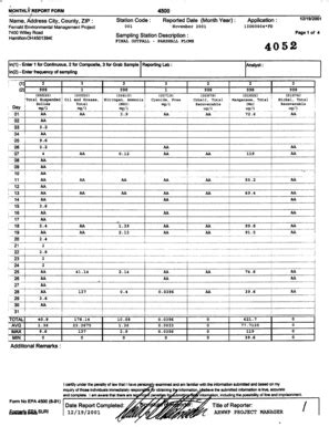 Fillable Online Lm Doe 4500 Reported Date Month Year M ONTHL REPORT