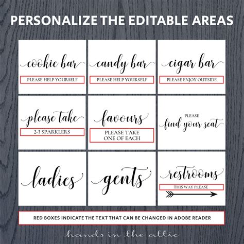 Printable Wedding Signs | Bundle | Hands in the Attic