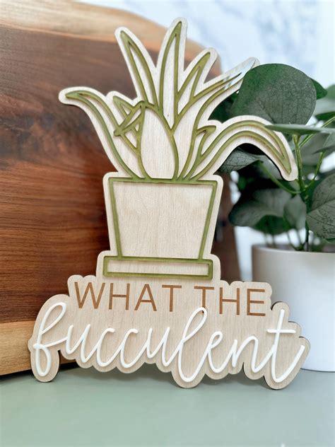 What The Fucculent Plant Pun Plant Art Funny Succulent Bookshelf Art