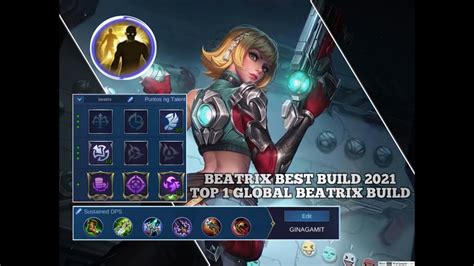 Beatrix Best Build 2021 Top 1 Global Beatrix Build Mlbb Youtube