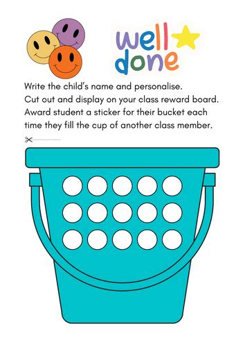 Individual Reward Chart Bucket Filler Teaching Resources