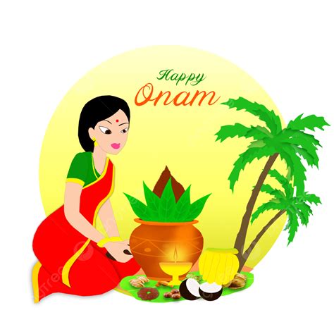 Diseño Feliz De Las Mujeres Del Festival Indio Onam Png Dibujos Onam