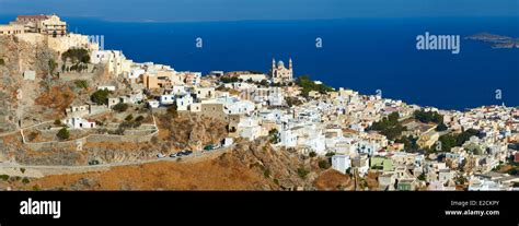 Greece Cyclades Syros Island Ermoupoli Twin Hill Catholic And Orthodox