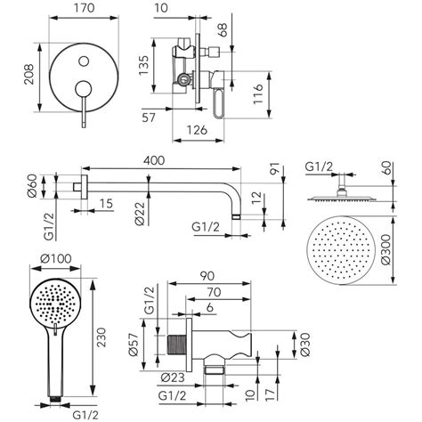 Sistem Dus Incastrat Fara Termostat Fdesign Zaffiro Negru Fd Zfr