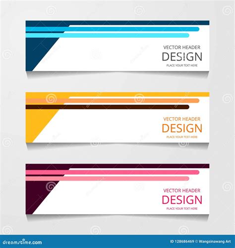 Abstract Design Banner, Web Template with Three Different Color, Layout Header Templates, Modern ...